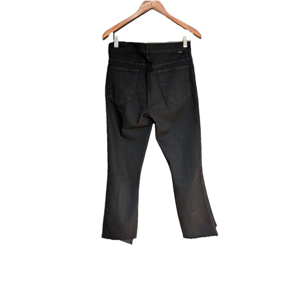 Mother Size 30 Insider Crop Two Step Fray Black Jeans Guilty Party Racer Stretch - Picture 5 of 13